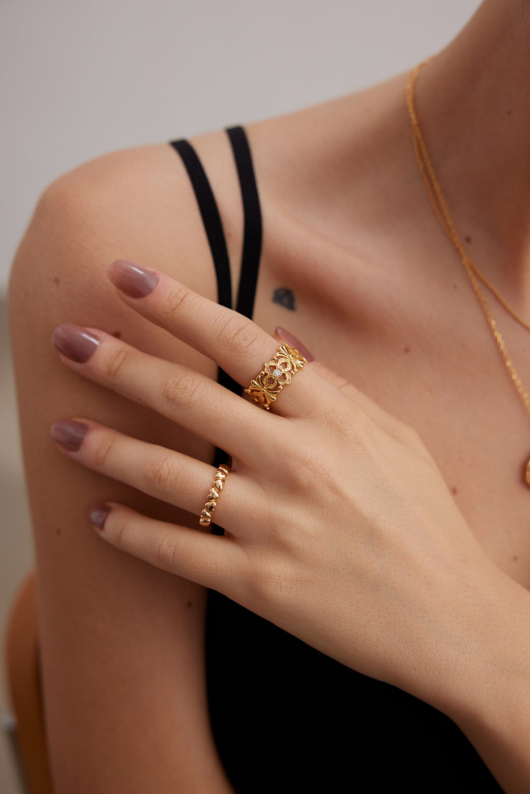 S925 Linked Heart Ring