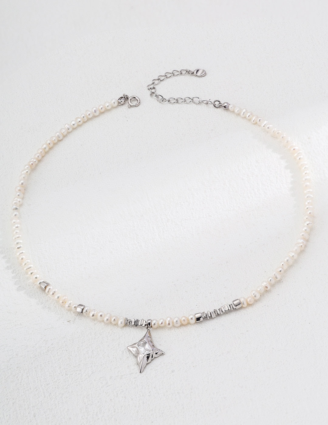 Lustrous Pearl & Zircon Necklace