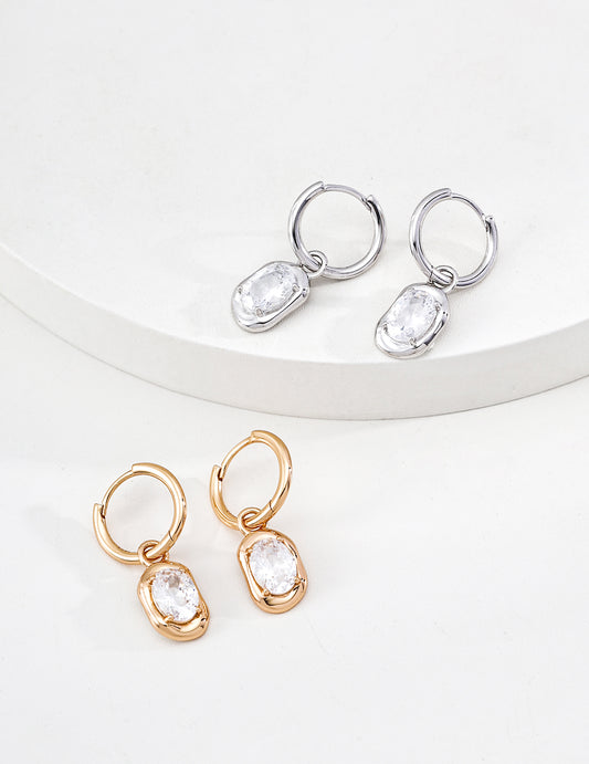 Urban Minimalism Zircon Hoops