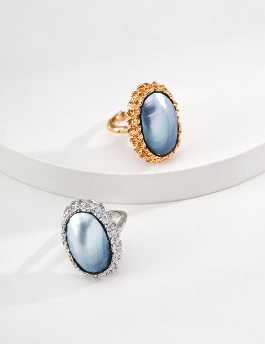 Hand-Carved Mabe Pearl Ring