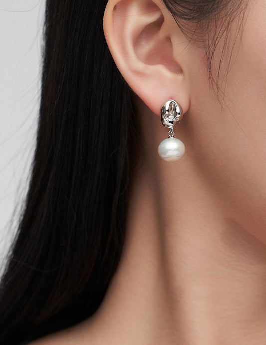 Mochi Stud Baroque Pearl Earrings