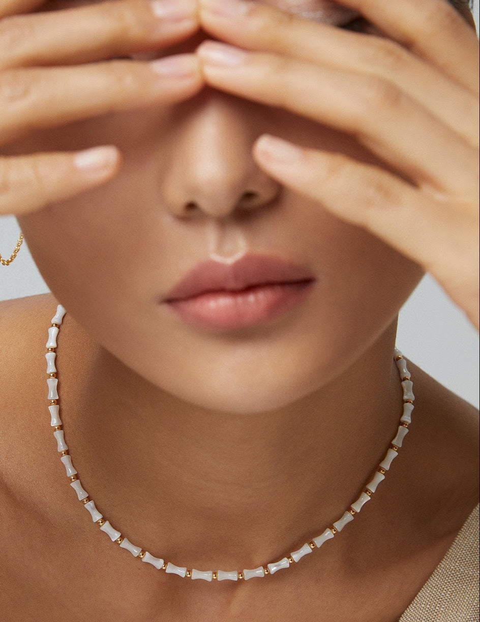 Bamboo Joint Trochus Shell Necklace