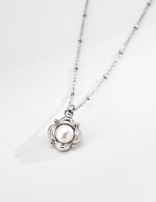 Gentle Glimmer Pearl Drop Necklace