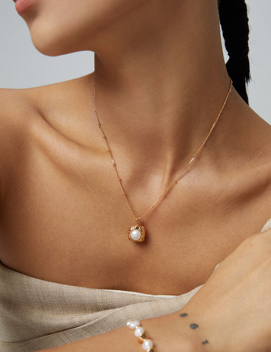 18K Gold Vermeil Pearl Drop Necklace – Minimalist Luxe