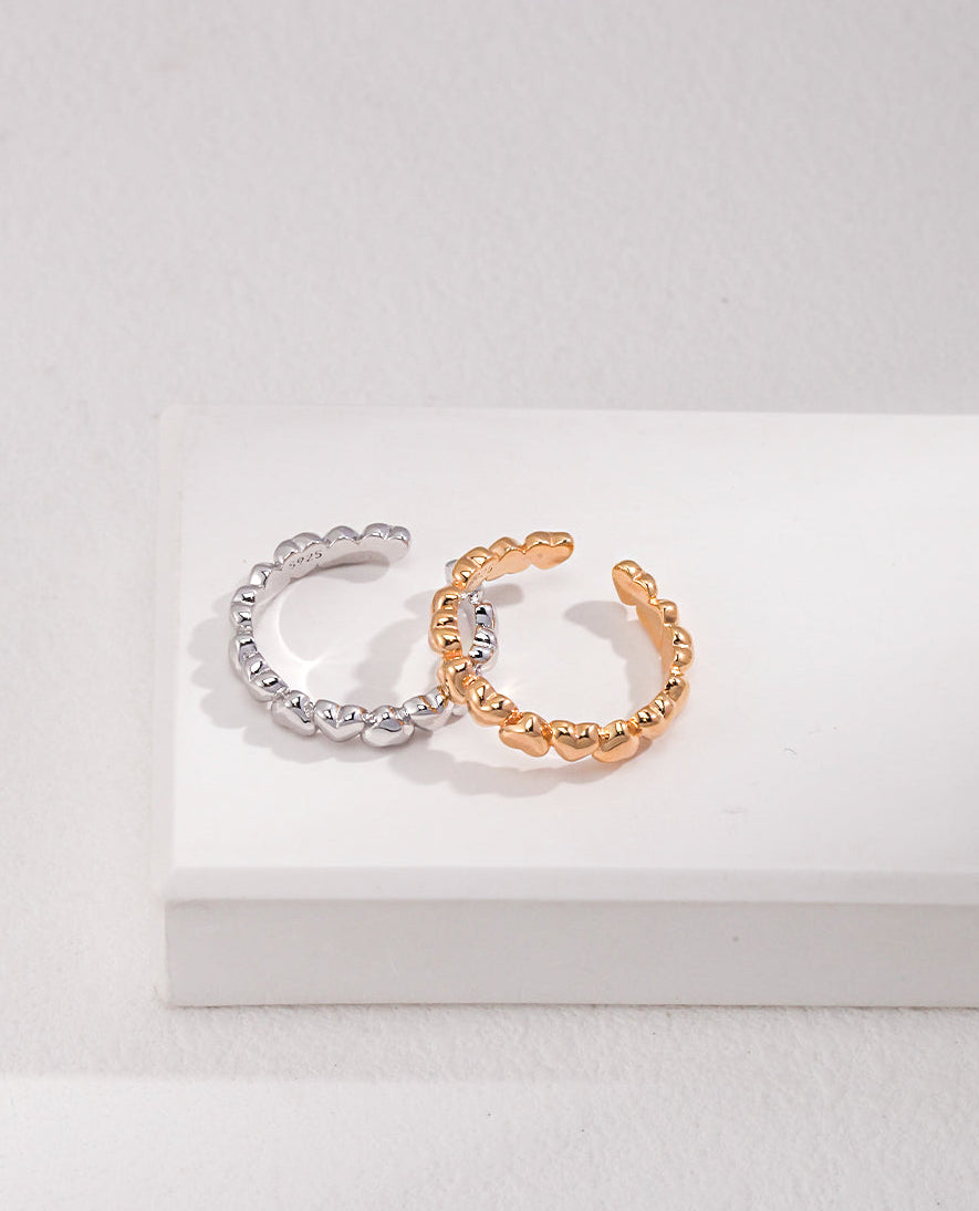 S925 Linked Heart Ring
