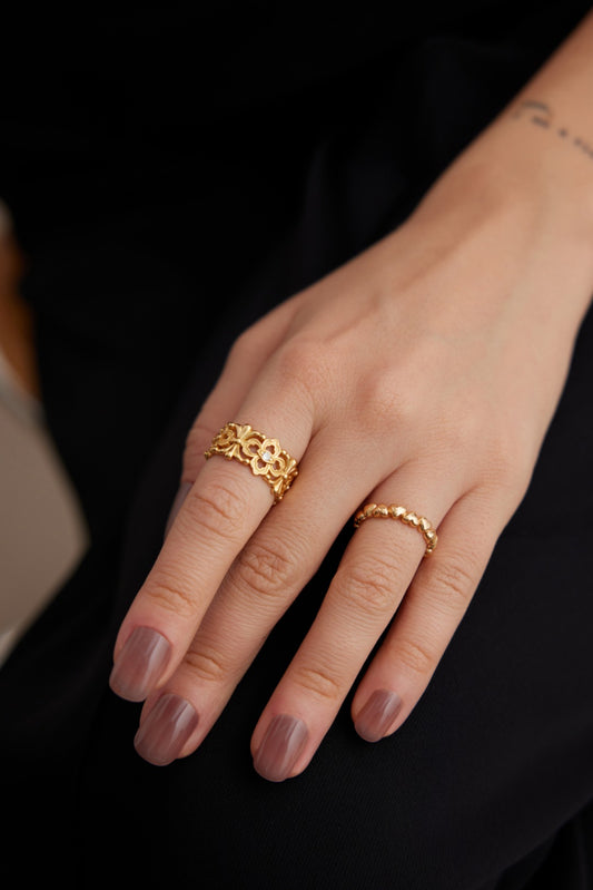 S925 Linked Heart Ring