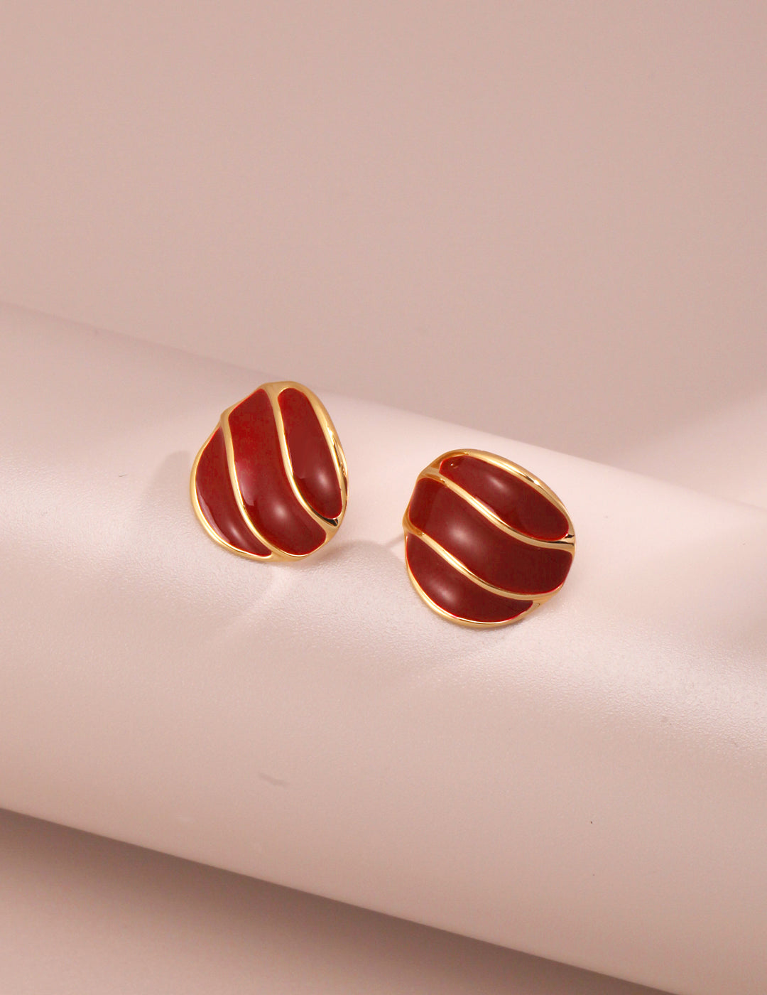 Festival Red Enamel Dome Studs