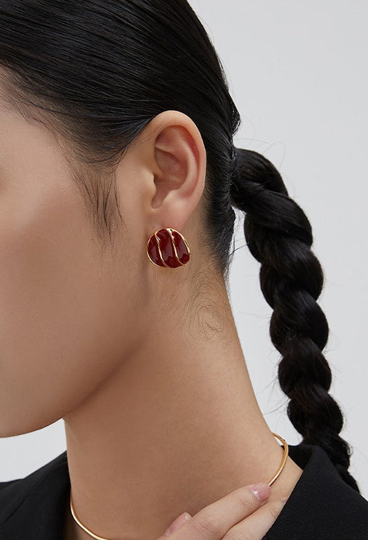 Festival Red Enamel Dome Studs