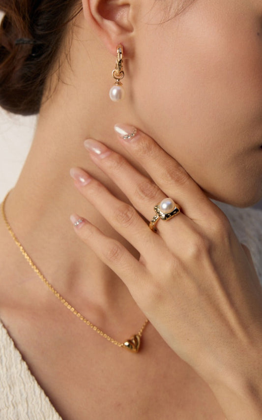 Minimalist Pearl S925 Silver Ring