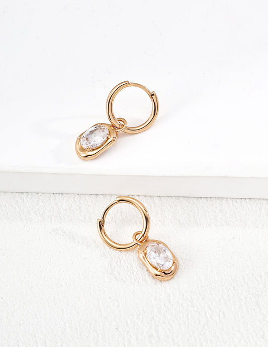Urban Minimalism Zircon Hoops