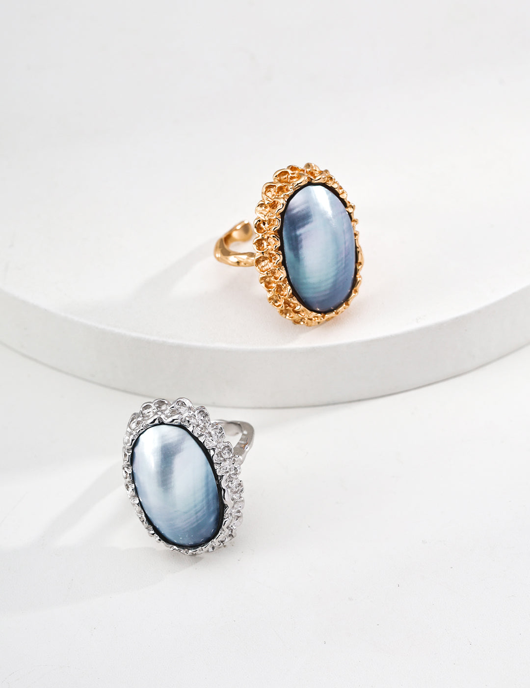 Hand-Carved Mabe Pearl Ring