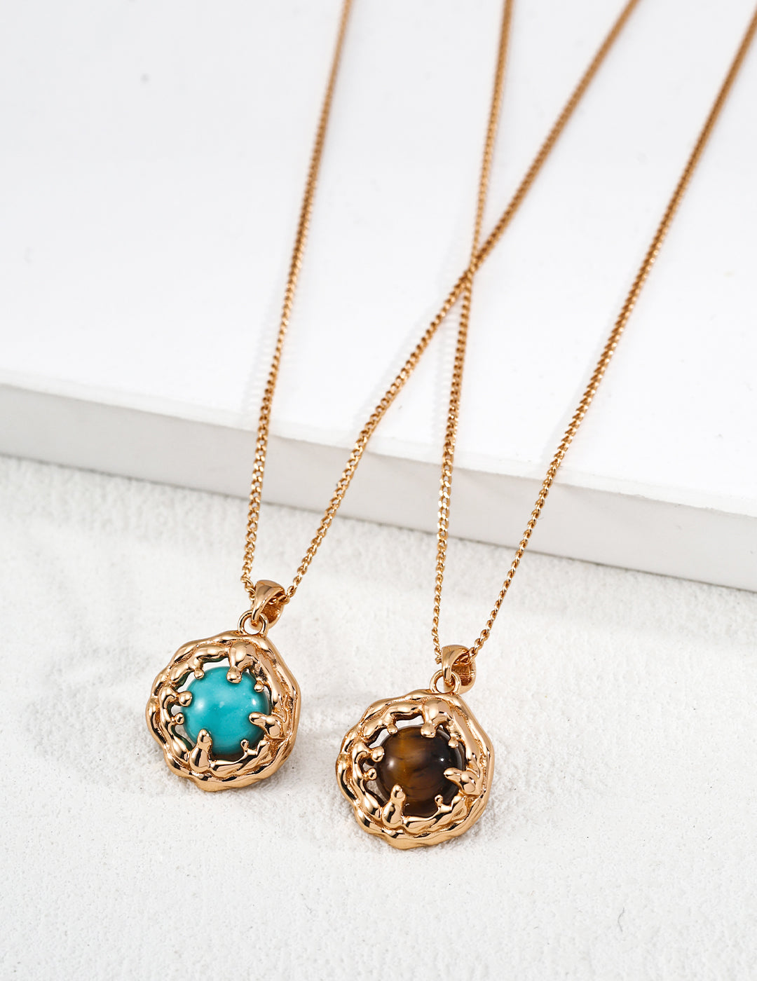 Coral Sea Stone Pendant Necklace