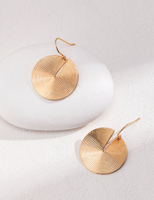 Spiral Disc Drop Earrings