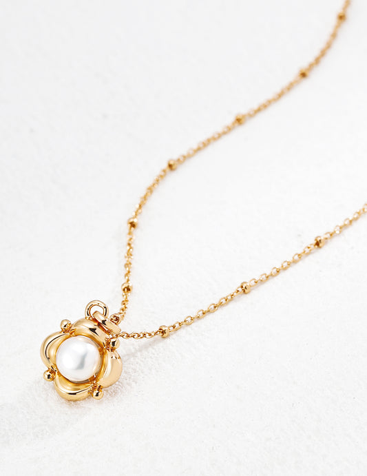 Gentle Glimmer Pearl Drop Necklace