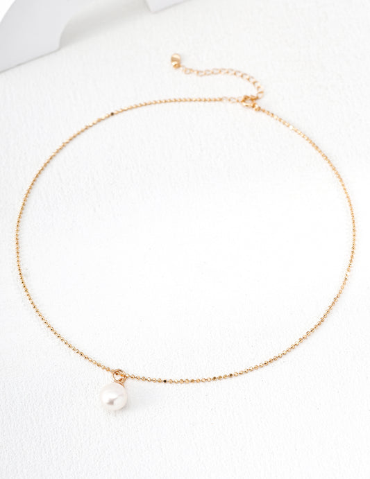 Classic Solitaire Natural Pearl Necklace