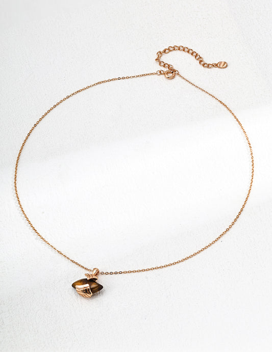 Vintage Style Tiger Eye Drop Necklace