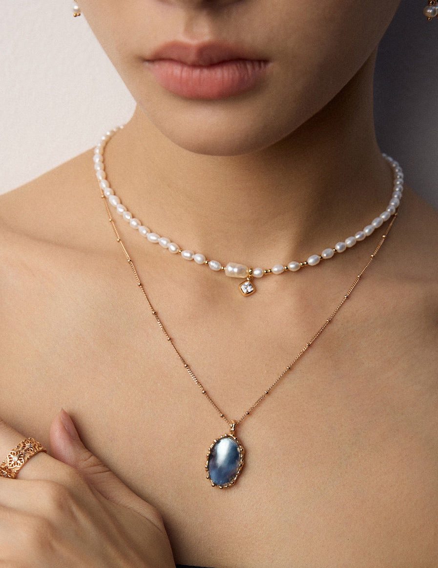 Mabe Pearl Vintage Pendant Necklace