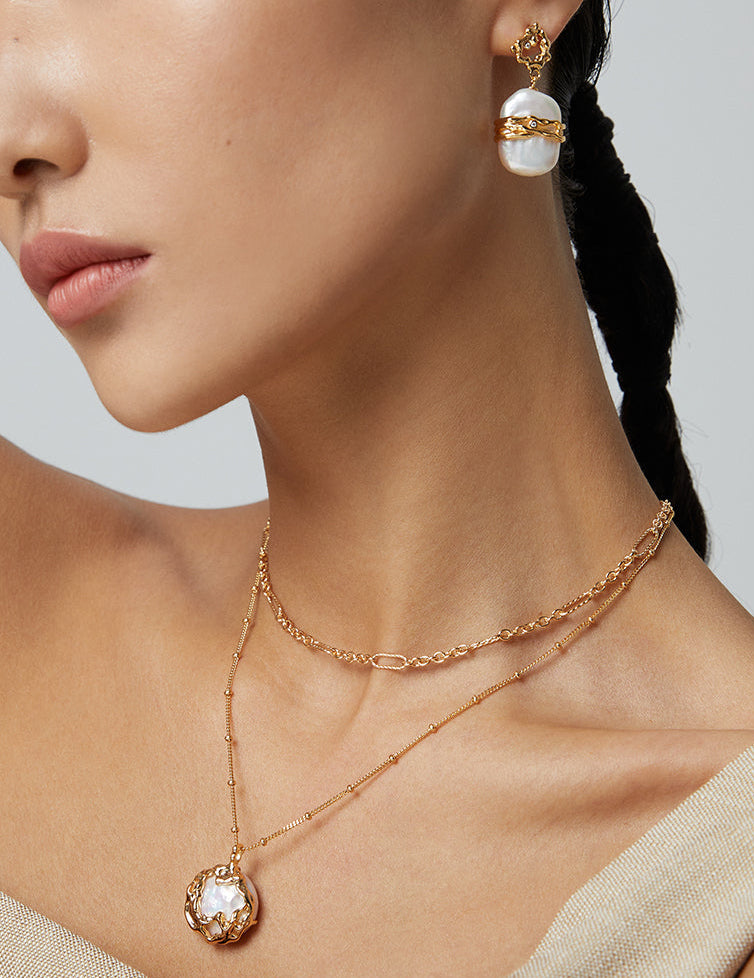 Artisan Baroque Pearl Statement Necklace