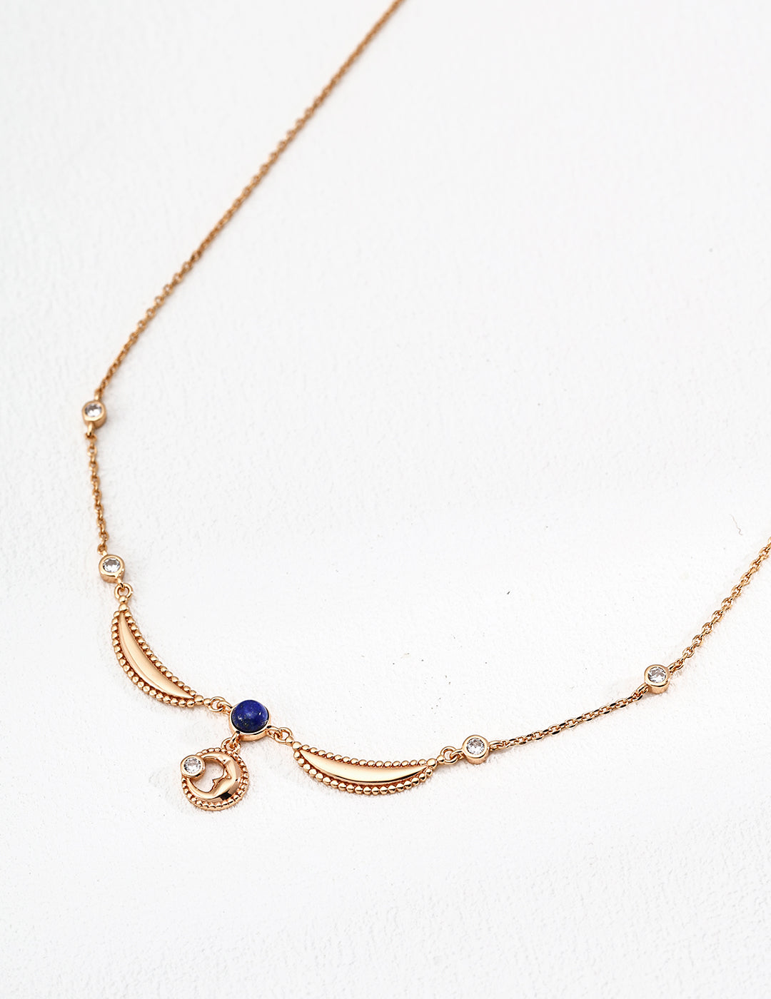 Lapis Lazuli & Zircon Accent Necklace