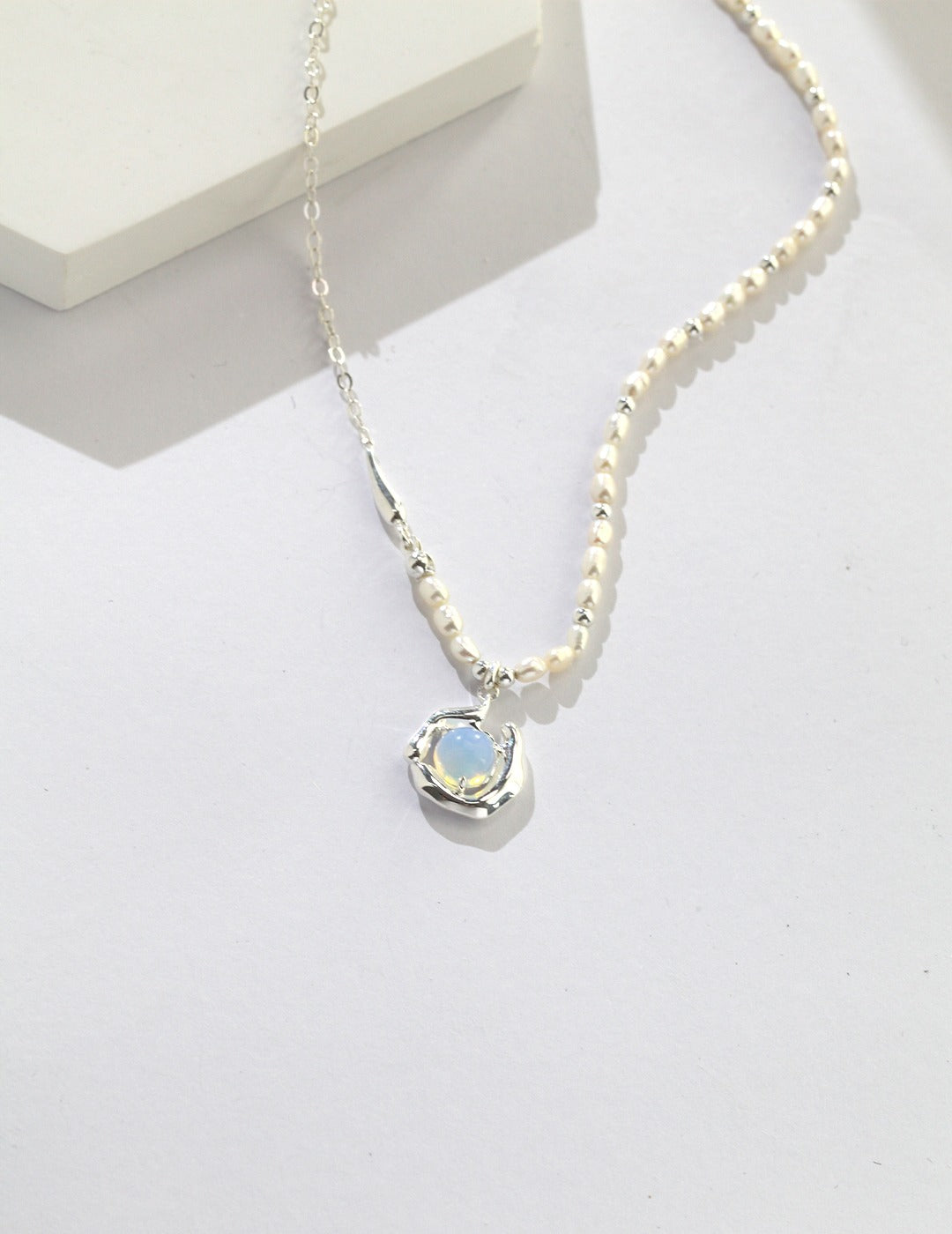 Fluid Form Opal Necklace