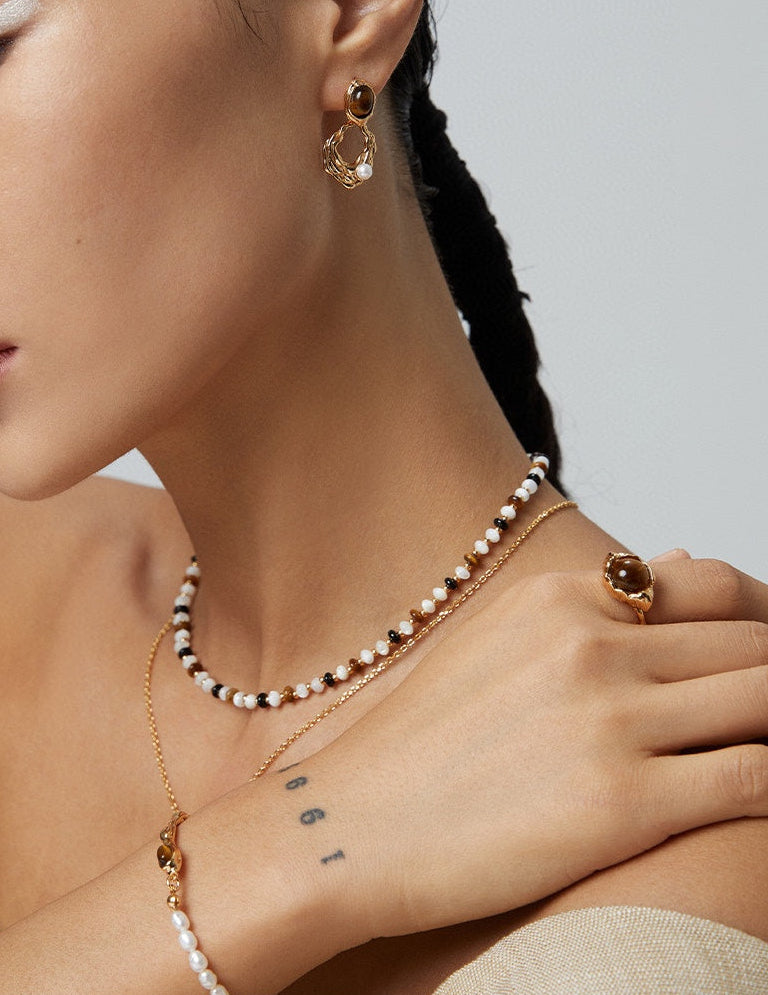 Protective Tiger Eye Drop Earrings