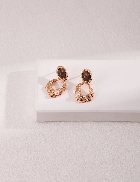 Protective Tiger Eye Drop Earrings