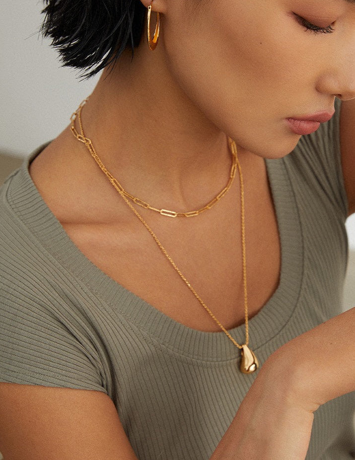 Minimalist Thick Chain Silver Necklace