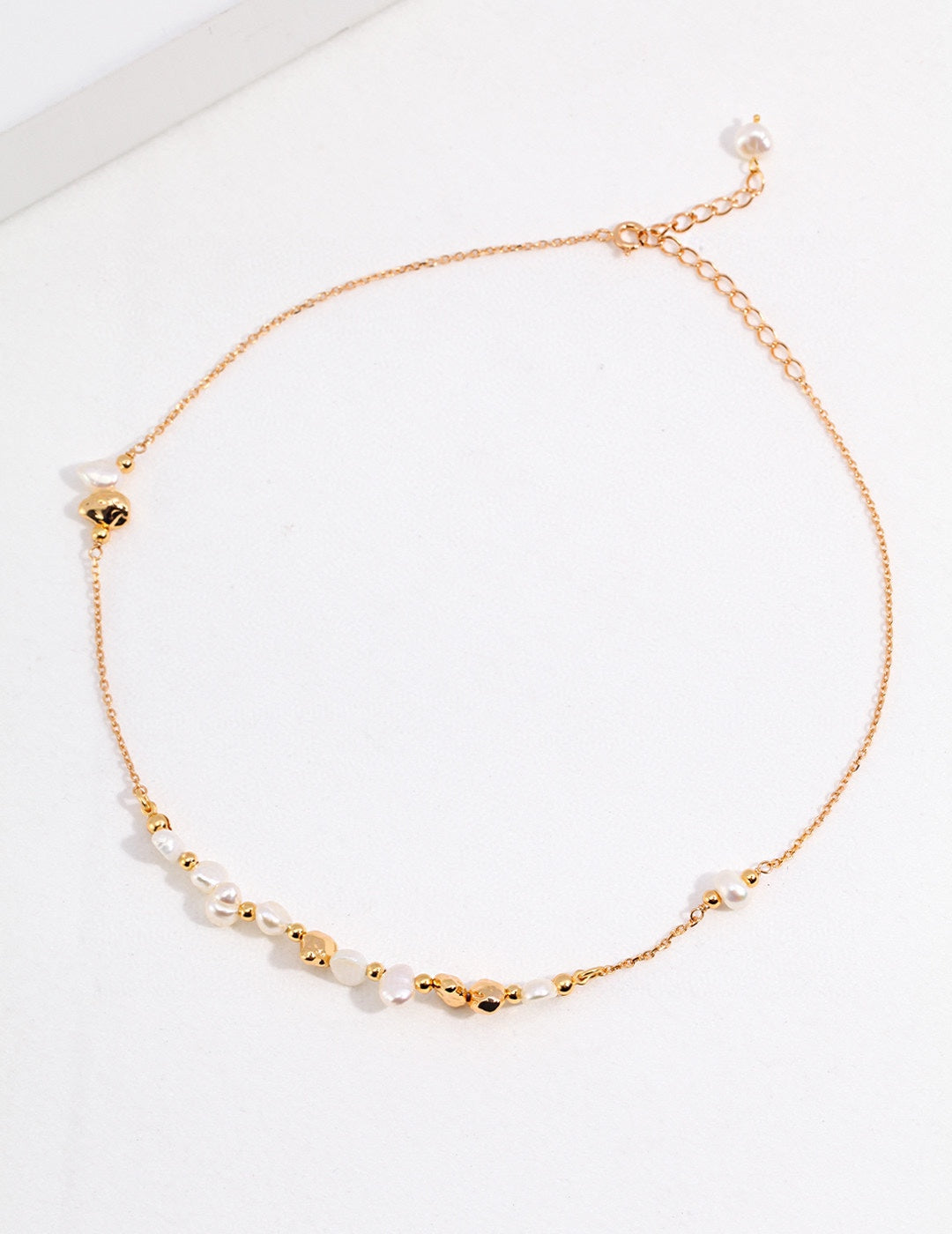 Classic Solitaire Pearl Station Necklace