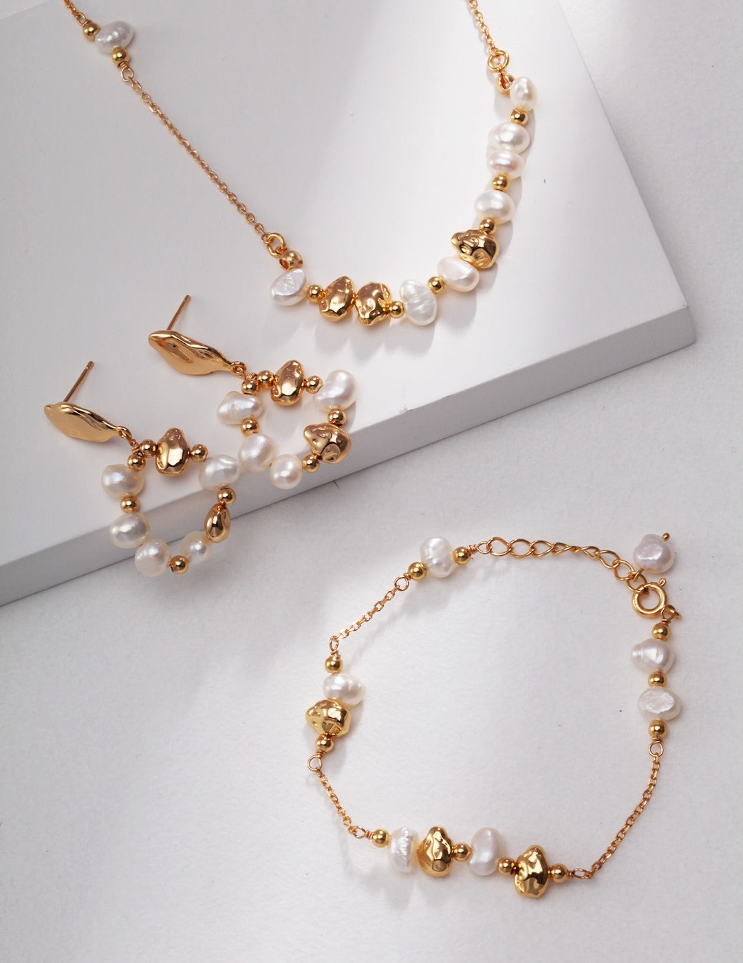 Classic Solitaire Pearl Station Necklace