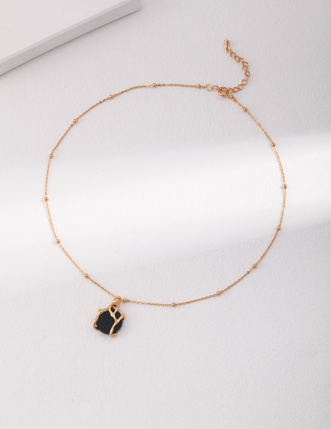 Fluid Form Black Agate Necklace