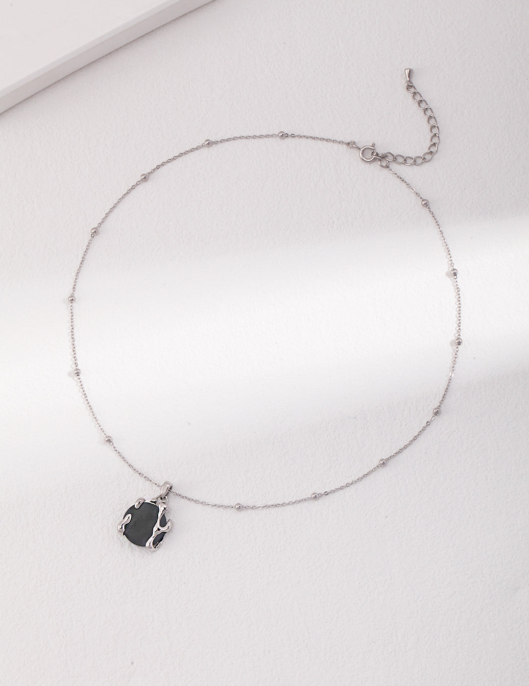 Fluid Form Black Agate Necklace