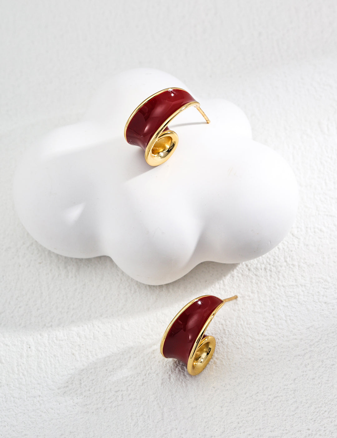 Scarlet Enamel Ribbon Earrings