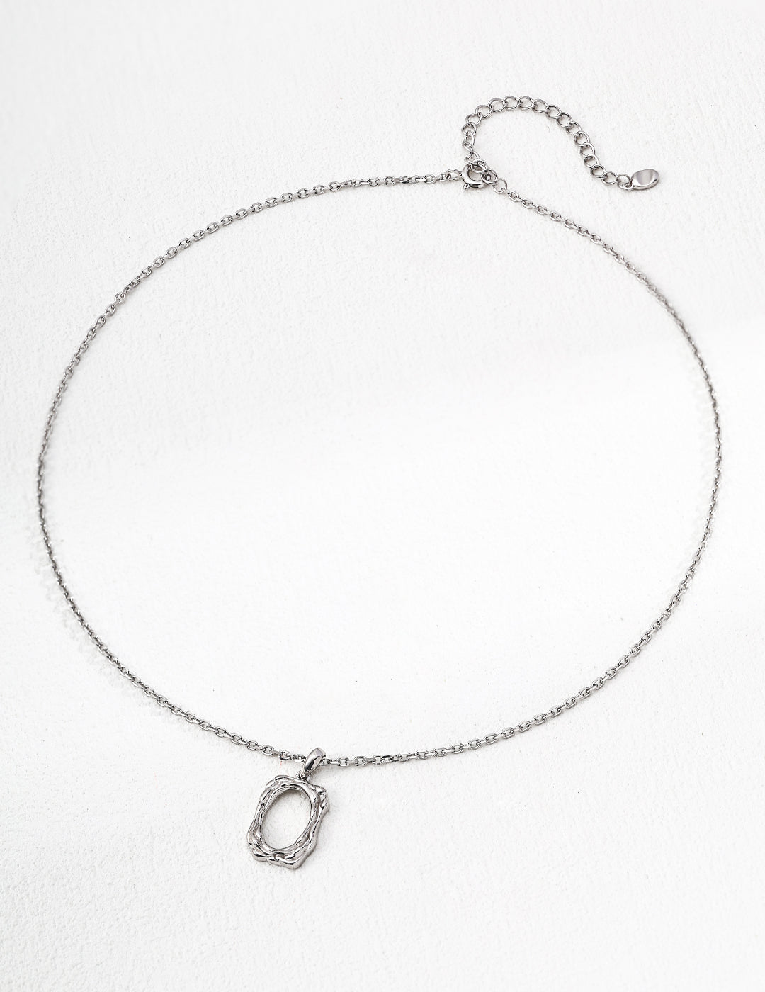 Sterling Silver Textured Pendant Necklace