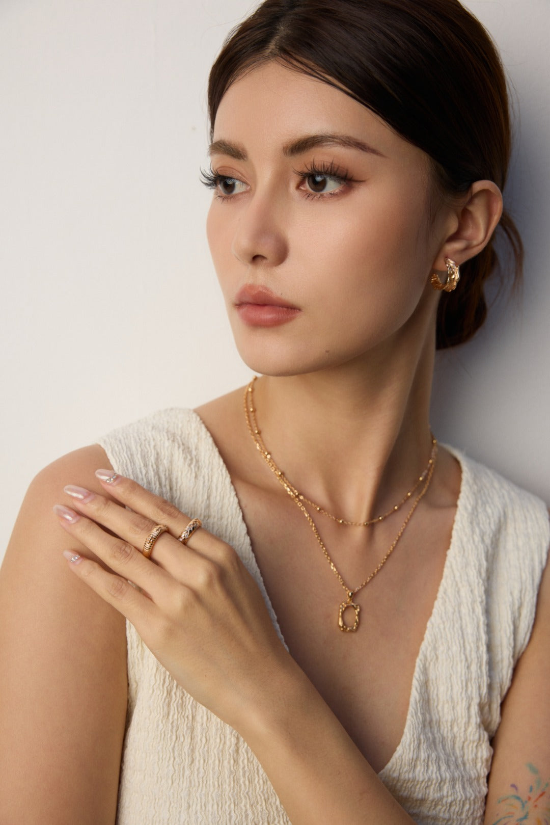 Sterling Silver Textured Pendant Necklace