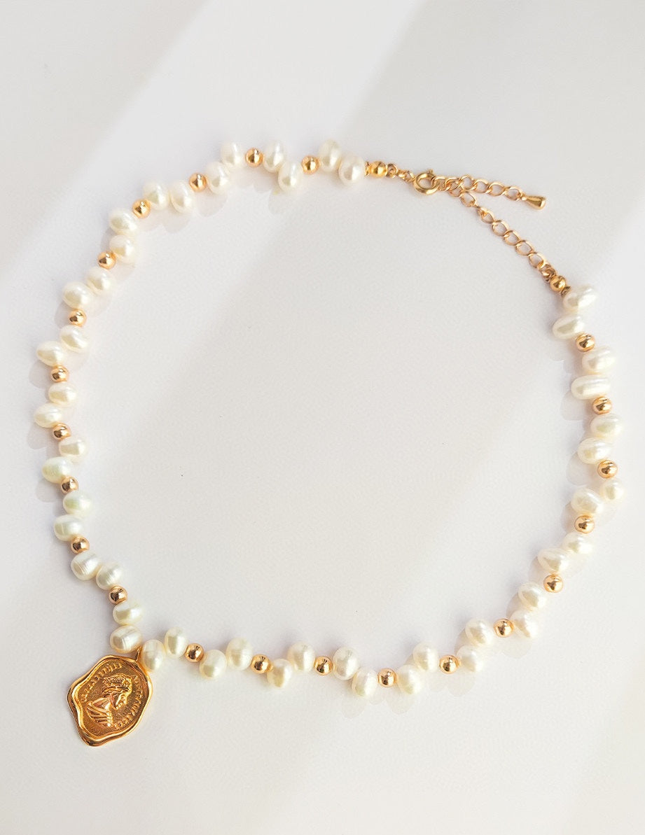 Organic Baroque Pearl Statement Necklace
