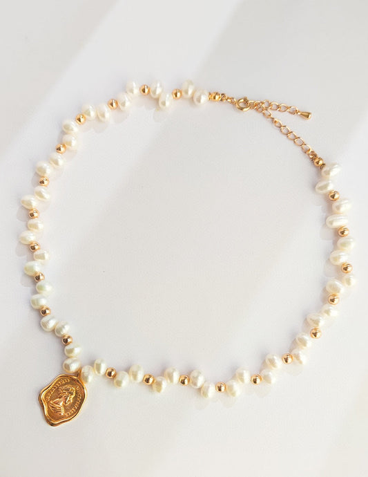 Organic Baroque Pearl Statement Necklace