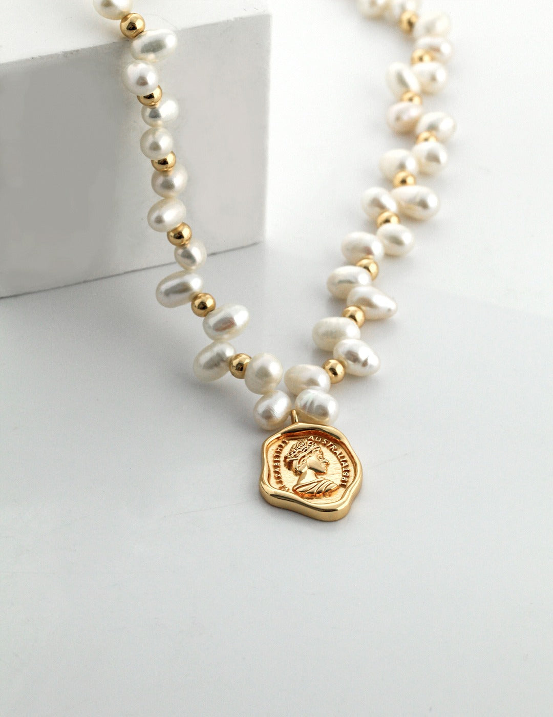 Organic Baroque Pearl Statement Necklace