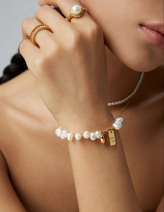 S925 Sterling Silver Pearl Bracelet – Good Luck Edition