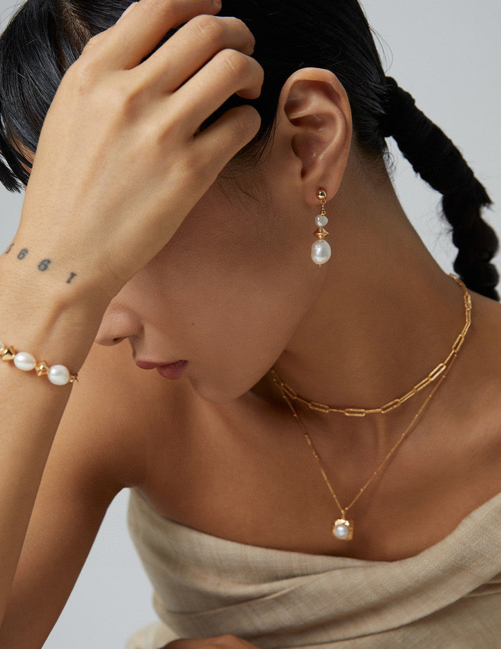 18K Gold Vermeil Pearl Drop Necklace – Minimalist Luxe