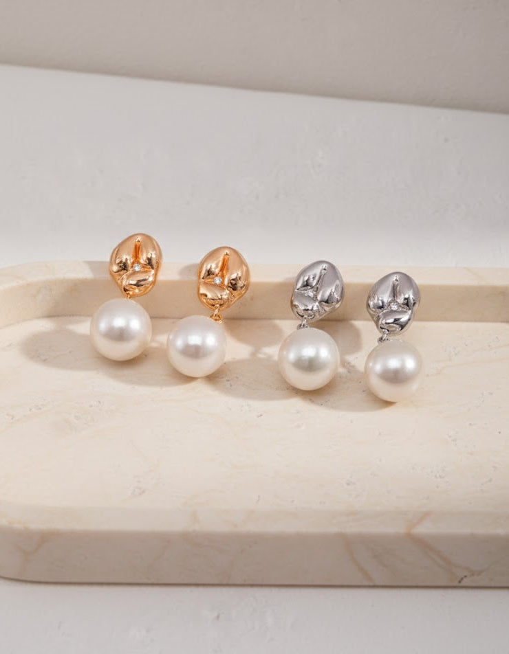 Mochi Stud Baroque Pearl Earrings